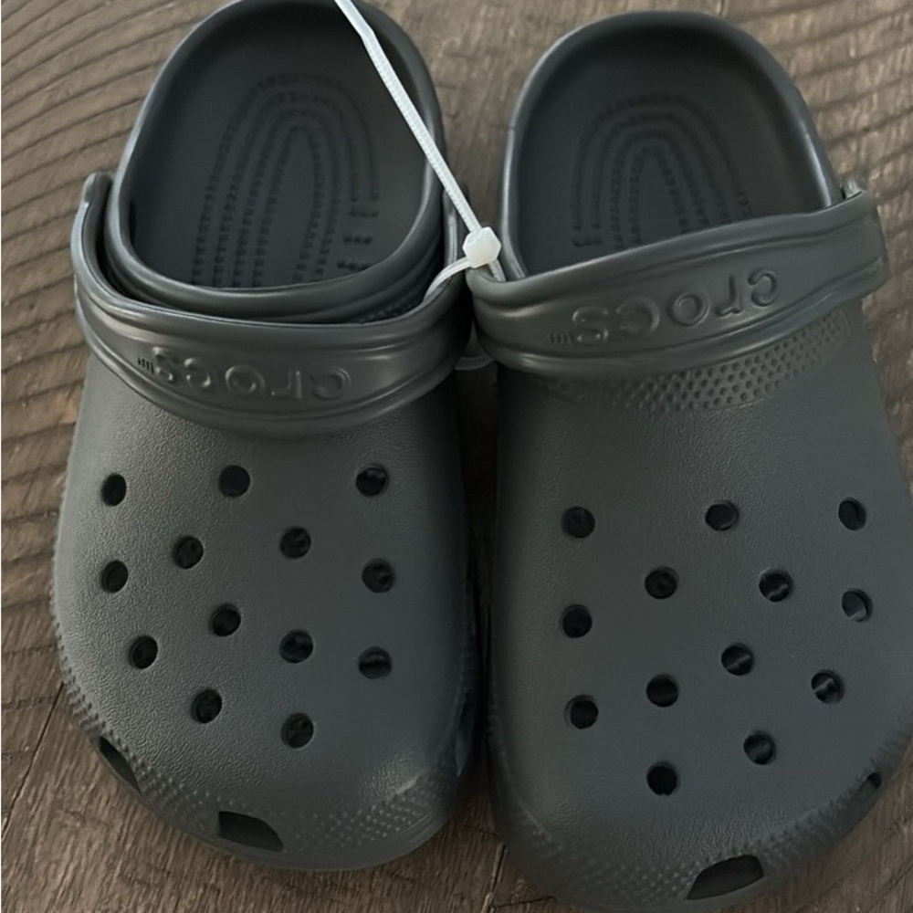 CROCS Kids Dark Gray Slippers